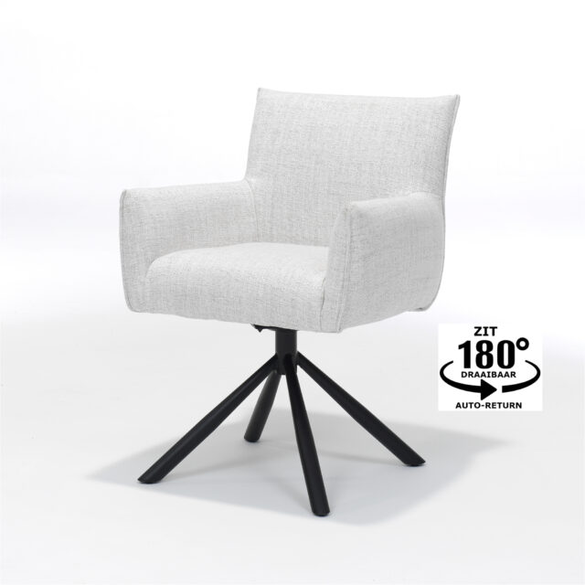 Armstoel Focus 8211 Stof Oasis Natural 8211 Draaivoet Zwart Metaal