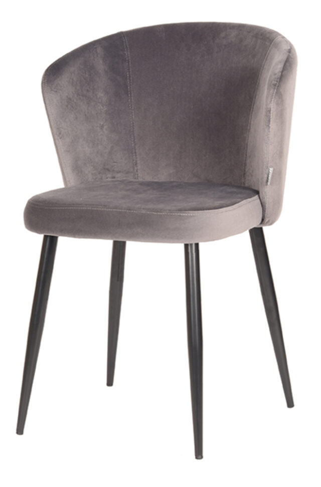 Eetkamerstoel Wave 8211 Stof Grijs Fluweel 8211 Metaal Minimale Bestelling 2 Stuks