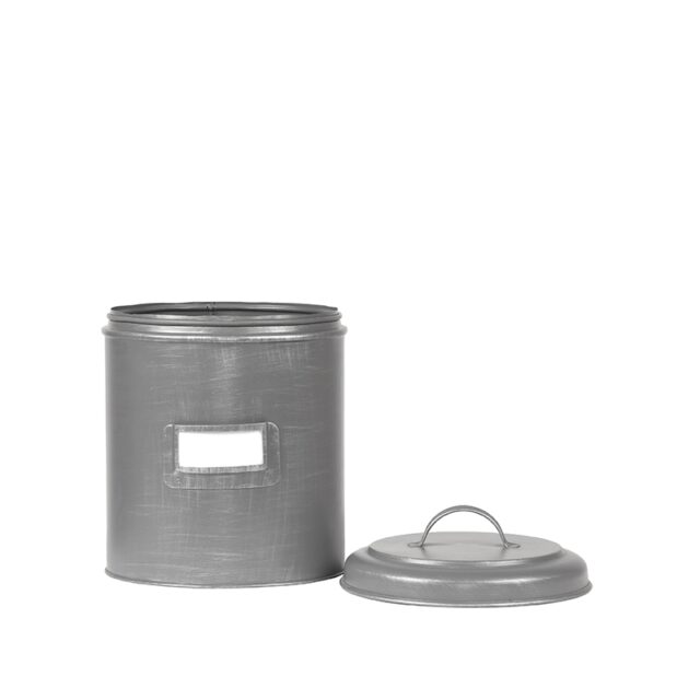 Label51 Opbergblik 8211 Antiek Grijs 8211 Metaal 8211 L 8211 18x18x24 Cm