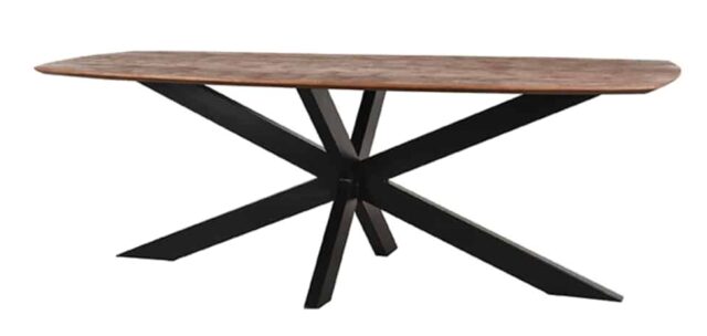 Eetkamertafel Zane 8211 Mangohout Espresso 8211 Metaal 8211 220 215 100 Cm