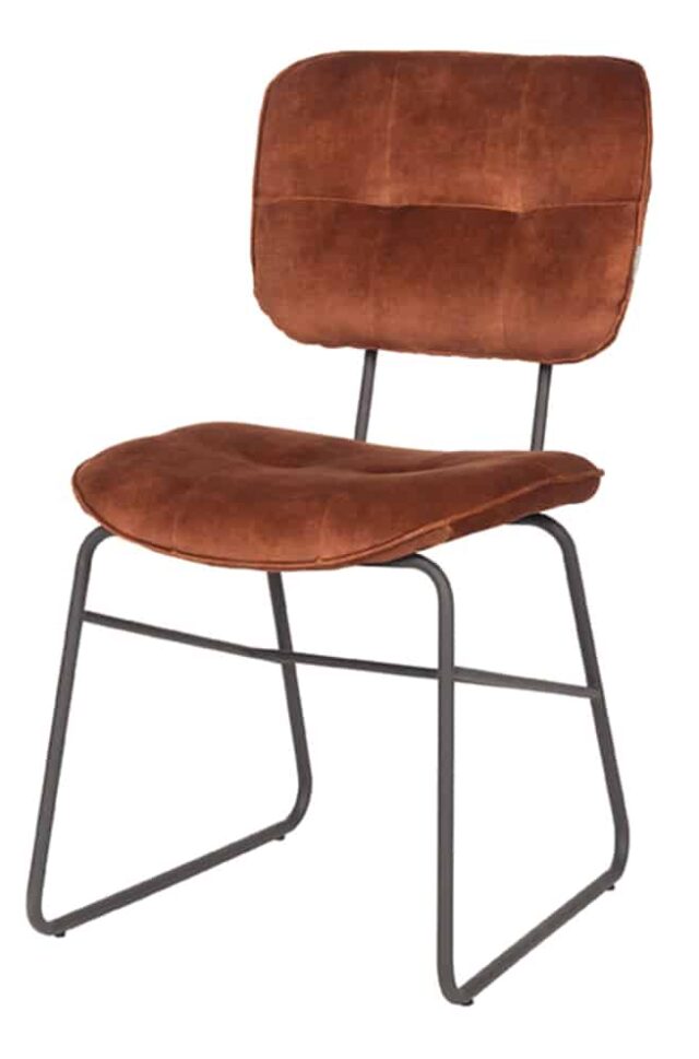 Eetkamerstoel Dez 8211 Stof Roest Velours 8211 Metaal Minimale Bestelling 2 Stuks