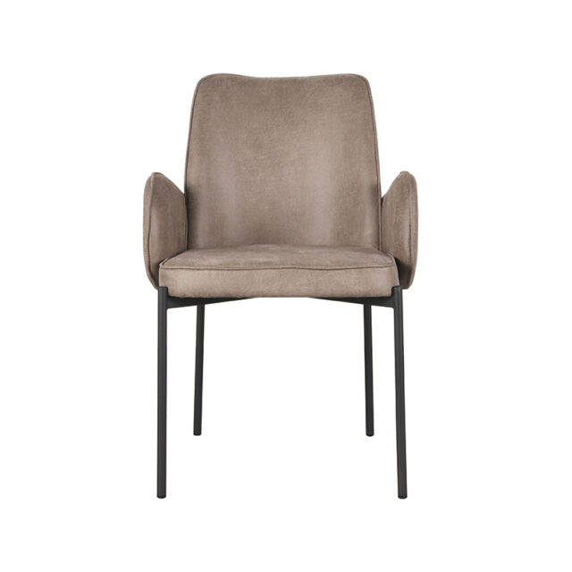 Armstoel Joni 8211 Stof Taupe Microvezel 8211 Metaal Minimale Bestelling 2 Stuks
