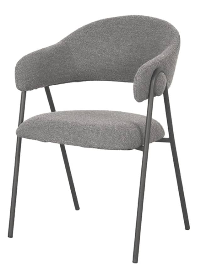 Armstoel Lowen 8211 Stof Grijs Boucl 8211 Metaal Minimale Bestelling 2 Stuks