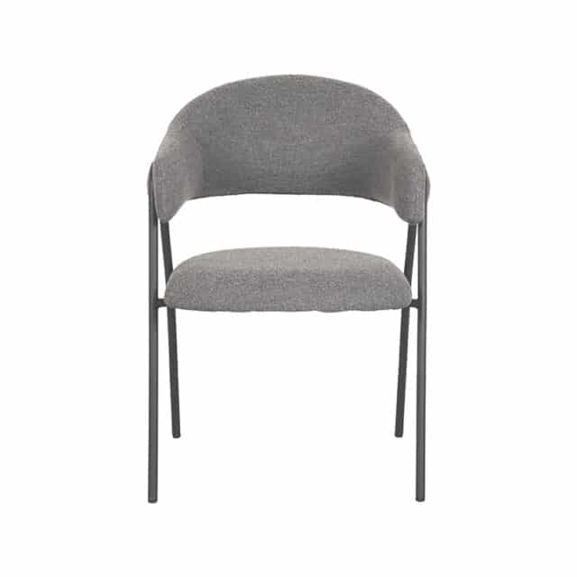 Armstoel Lowen 8211 Stof Grijs Boucl 8211 Metaal Minimale Bestelling 2 Stuks