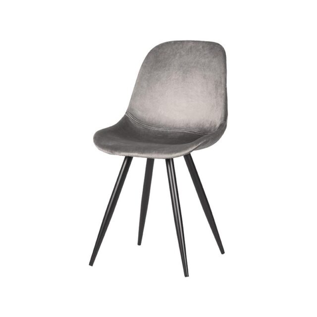 Eetkamerstoel Capri 8211 Stof Grijs Fluweel 8211 Metaal Minimale Bestelling 2 Stuks