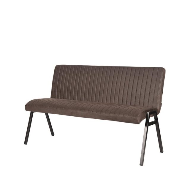 Eetkamerbank Matz 8211 Stof Antraciet Microvezel 8211 Metaal 8211 145 Cm