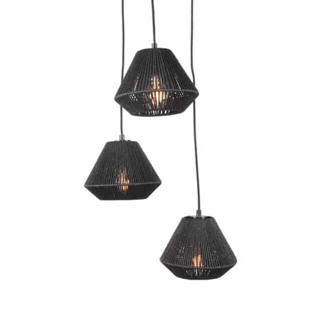 Label51 Hanglamp Ibiza 8211 Zwart 8211 Jute 8211 3 Lichts