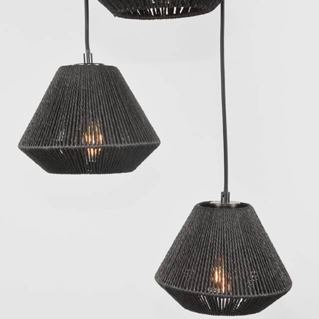 Label51 Hanglamp Ibiza 8211 Zwart 8211 Jute 8211 3 Lichts
