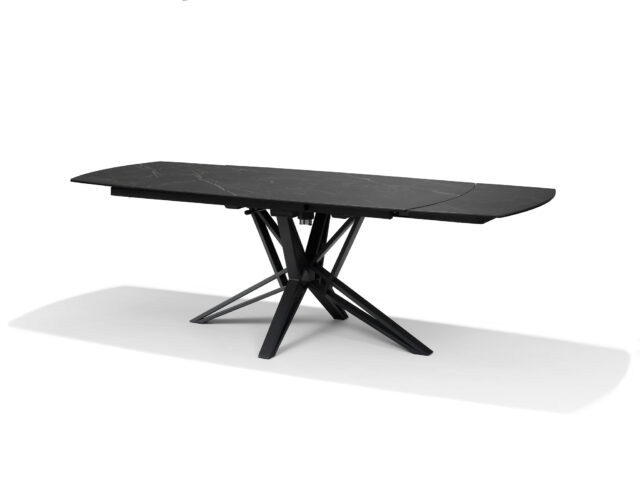 Vegas Eettafel Glas Keramiek Taupe 160 240 215 90 Uitschuifbaar