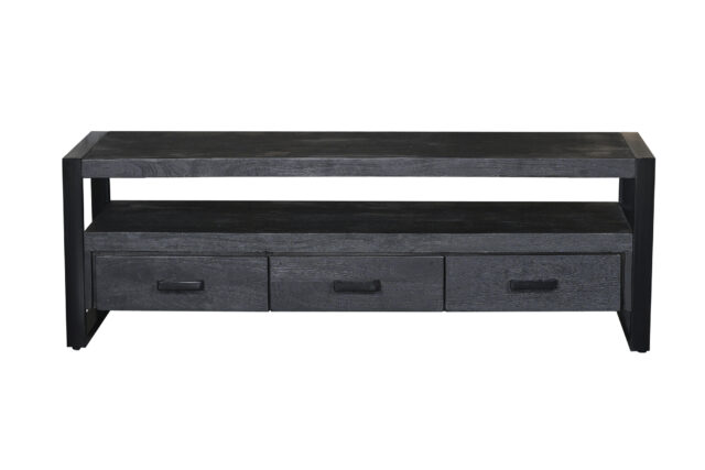 Tv Dressoir Norris 8211 Zwart Mangohout 8211 Metaal 8211 150 Cm