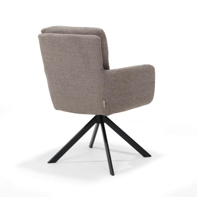 Eetkamerstoel Fred 8211 Stof Retro Bliss 18 Taupe 8211 Draaivoet 180 8211 Metaal