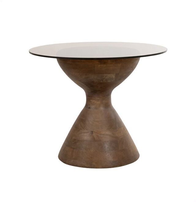 Yves Bijzettafel 57 H47 Mango Mat Walnoot Rookglas