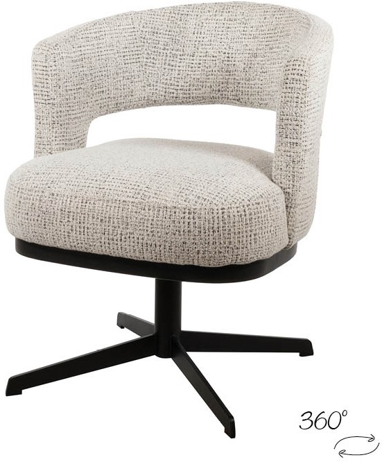 Eetkamerstoel Bruce 8211 Stof Coco Salt 8217 N Pepper 80 8211 Metaal 8211 Draaivoet 360