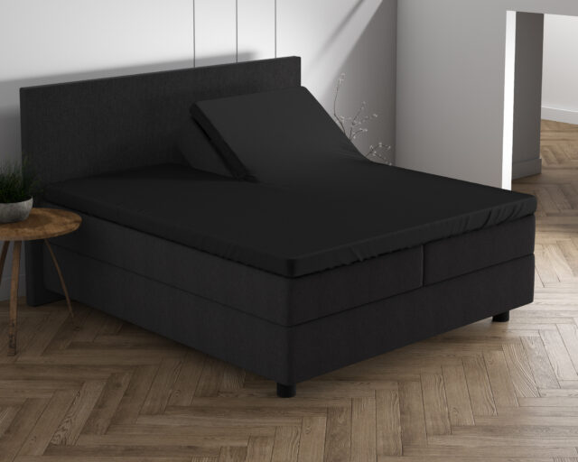 Dubbel Jersey 220 Gr Splittopper Hoeslaken Zwart 160 X 200 220