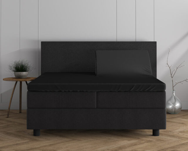 Dubbel Jersey 220 Gr Splittopper Hoeslaken Zwart 160 X 200 220