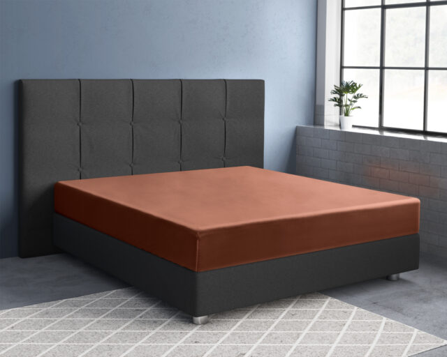 Satijnen Hoeslaken Bruin 140 X 200