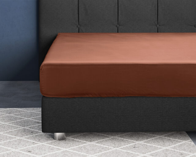 Satijnen Hoeslaken Bruin 180 X 220