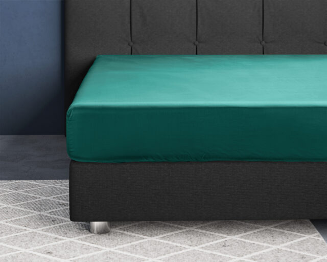 Satijnen Hoeslaken Donkergroen 90 X 200