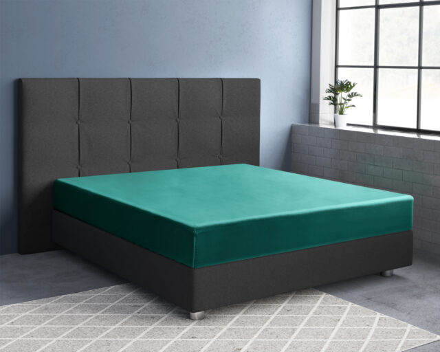 Satijnen Hoeslaken Donkergroen 140 X 200