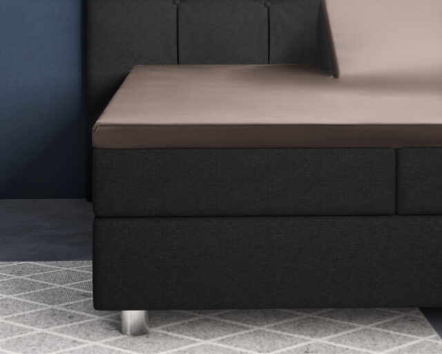 Splittopper Satijnen Hoeslaken Taupe 180 X 200