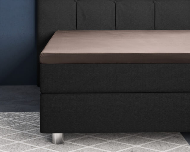 Topper Satijnen Hoeslaken Taupe 140 X 200