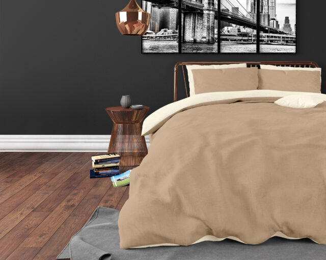 Dubbelzijdig Crme Taupe 200 X 220