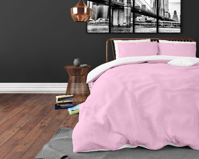 Dubbelzijdig Roze Wit 240 X 220