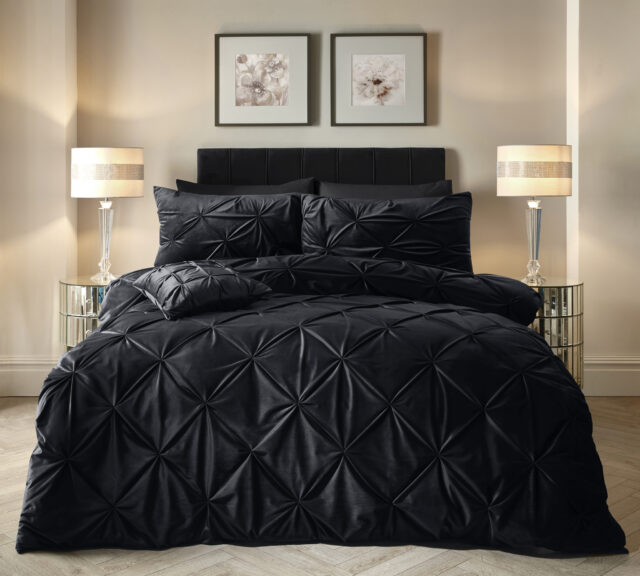 Fluwelen Pintuck Zwart 240 X 200 220