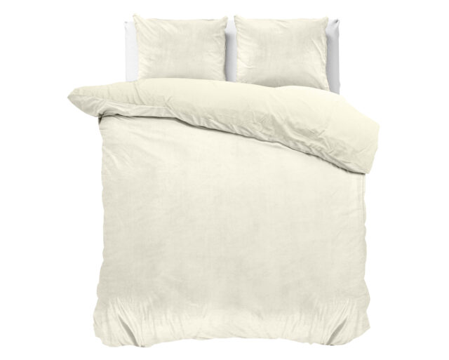 Fluwelen Effen Dekbedovertrek Crme 240 X 220