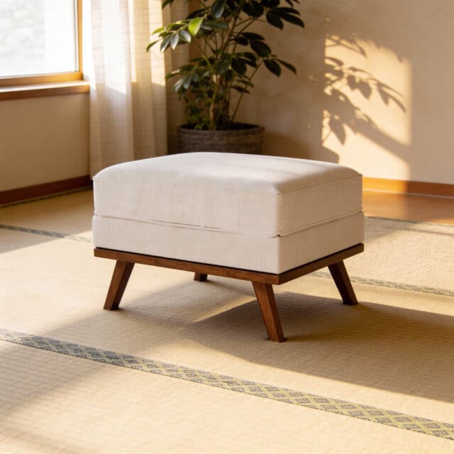 Japandi Poef Stof Melva 02 M460 Beige