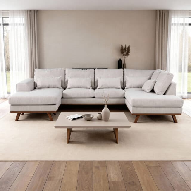 Japandi 3 Zits Hoek Rechts Cl Stof Melva 02 M460 Beige
