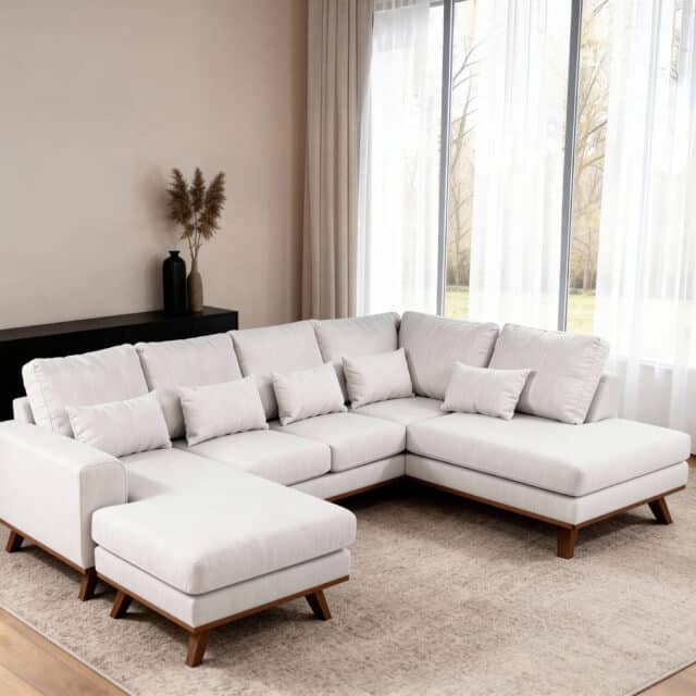 Japandi 3 Zits Hoek Rechts Cl Stof Melva 02 M460 Beige