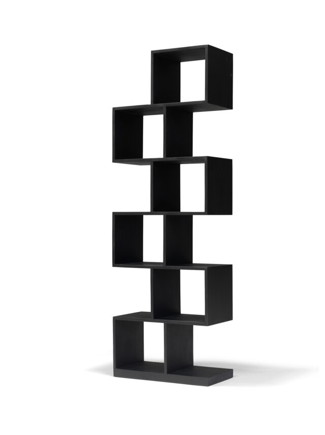 Zig Zag Wandmeubel 60x30x180 Mangohout Zwart