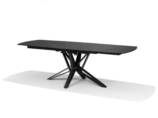 Vegas Eettafel Deckstone Zwart Marmer 160 240 X 90 Uitschuifbaar