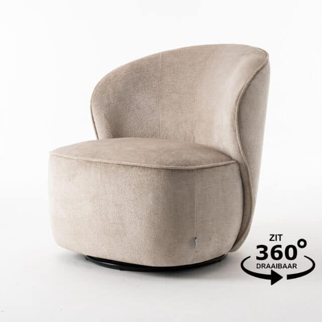 Sammy Draaifauteuil Stof Loris 05 Beige