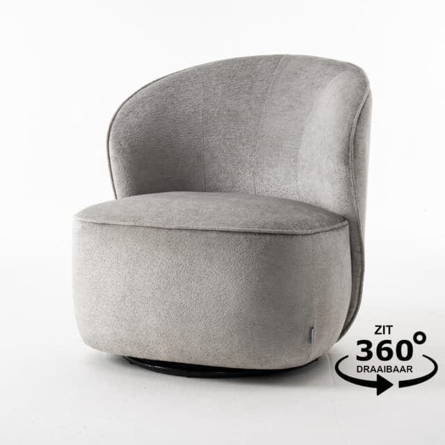 Sammy Draaifauteuil Stof Loris 08 Grijs