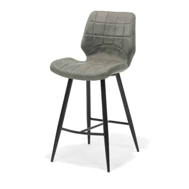 Barkruk Borgo Zwart Stof Soft Steel