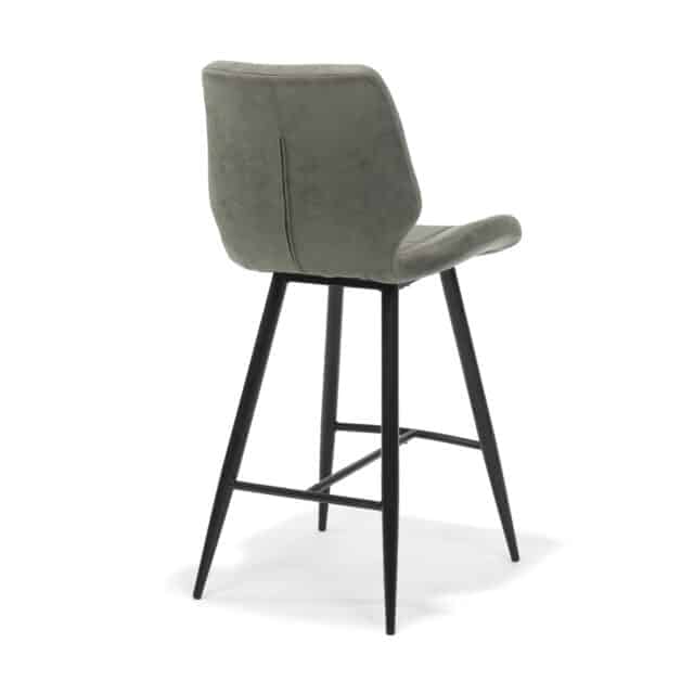 Barkruk Borgo Zwart Stof Soft Steel