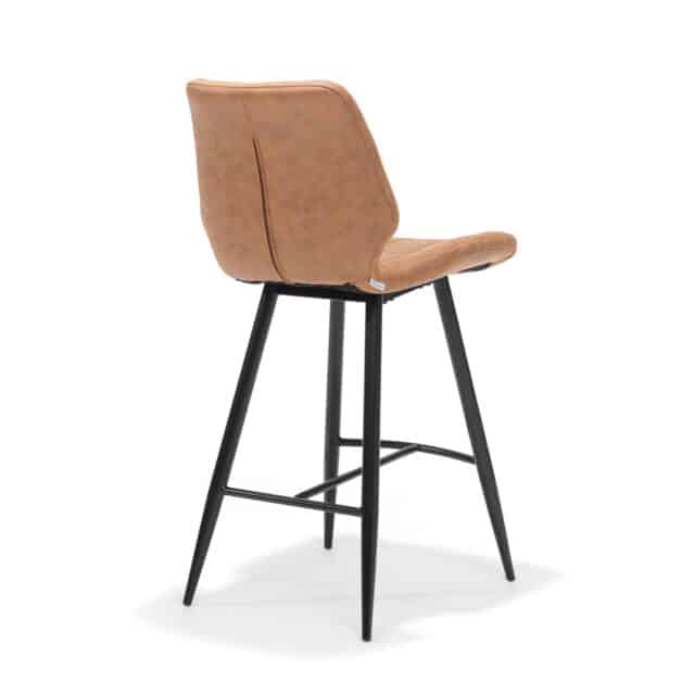 Barkruk Borgo Zwart Stof Soft Cognac