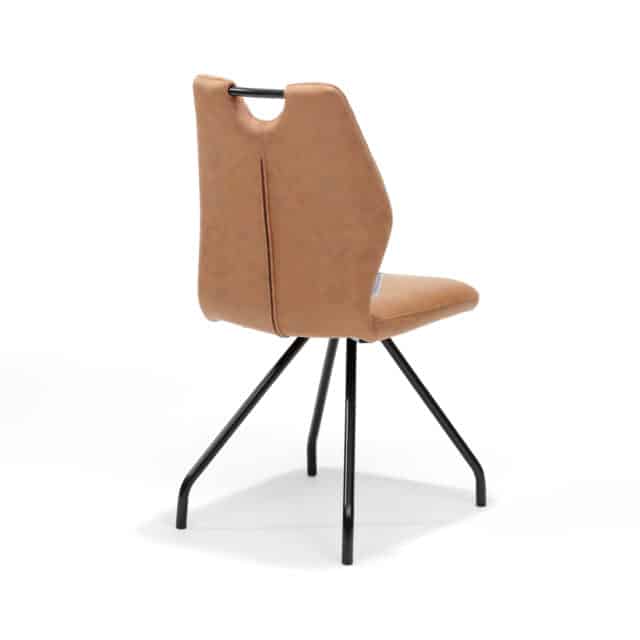 Stoel Carlos Zwart Stof Soft Cognac