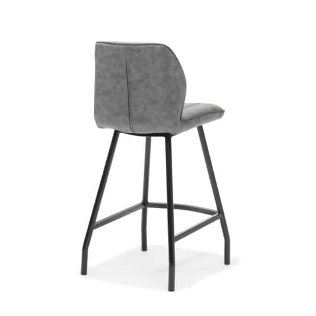 Barstoel Gino Zwart Stof Soft Steel