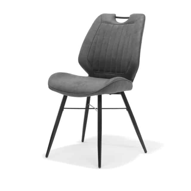 Stoel Quattro Zwart Stof Soft Antraciet