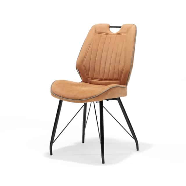 Stoel Penta Zwart Stof Zacht Cognac