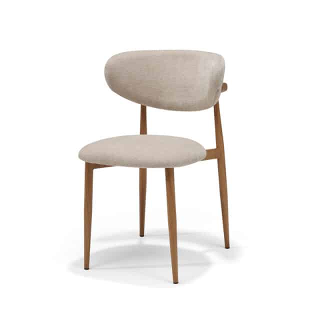 Dalton Stoel Stof Vibe 06 Crme 8211 Metalen Frame Eiken Naturel