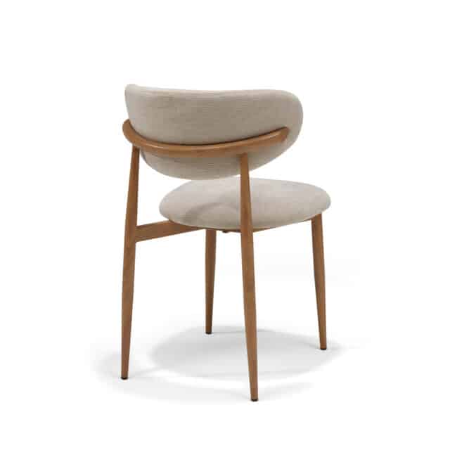 Dalton Stoel Stof Vibe 06 Crme 8211 Metalen Frame Eiken Naturel