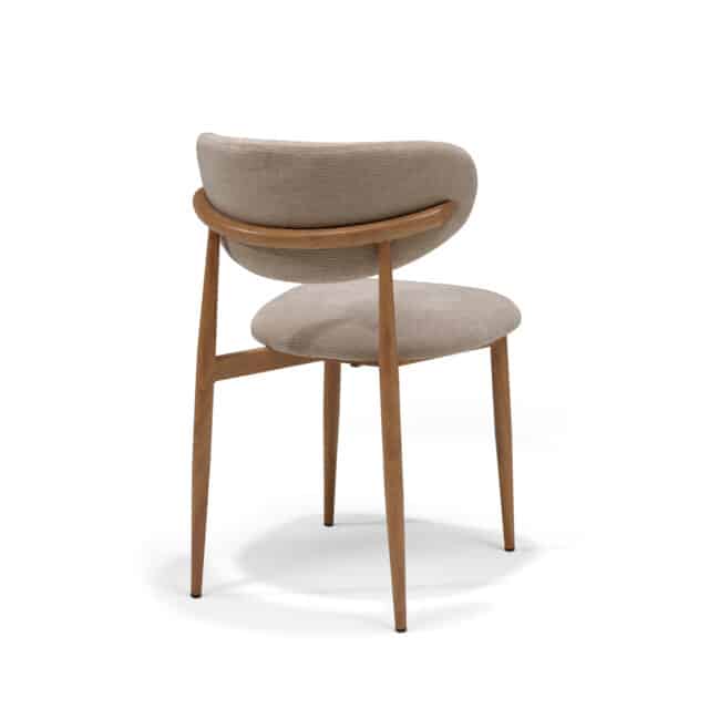 Dalton Stoel Stof Vibe 21 Taupe 8211 Metalen Frame Eiken Naturel