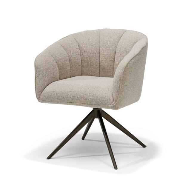 Cocoon Armstoel Stof Sahara Mushroom 8211 360 Draaibaar Frame Anodisch Bruin