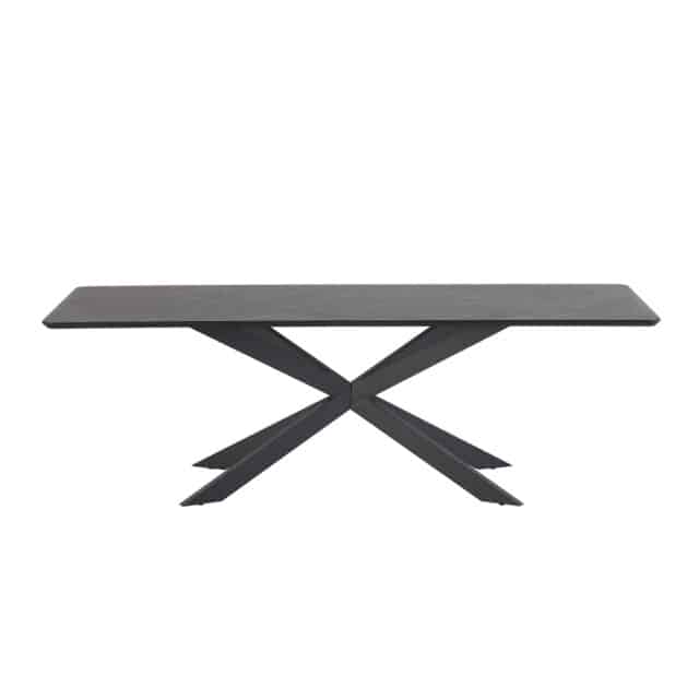 Solar Eetkamertafel Rechthoek 190 X 100 Cm Mdf Hpl Zwart Marmer 25 Mm