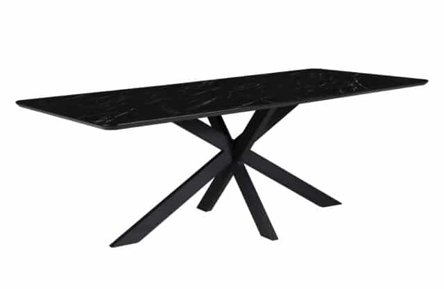 Star Eetkamertafel Rechthoekig 190 X 100 Mdf Hpl Zwart Marmer 25 Mm