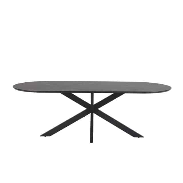 Star Eetkamertafel Capsulevorm 190 X 100 Mdf Hpl Zwart Marmer 25 Mm